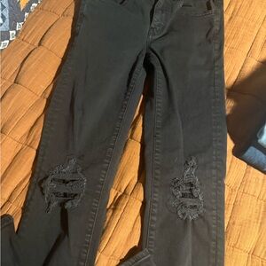 American Eagle Outfitters Black Distressed Skinny Jeans